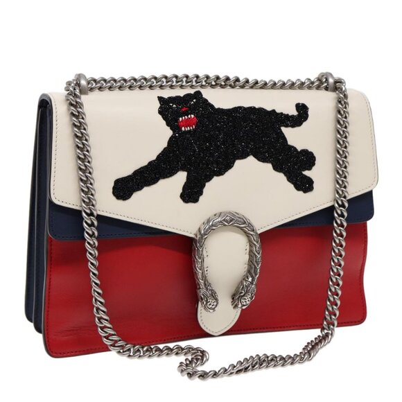 GUCCI Chain Dionysus Panther Shoulder Bag Leather Multicolor 403348 Auth bs1... - Picture 1 of 16